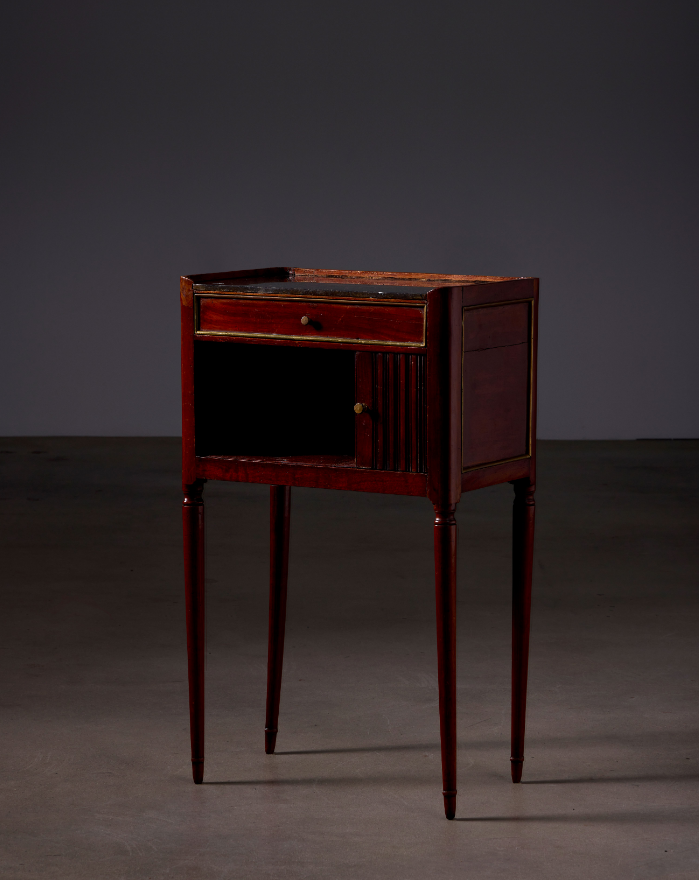 19th Century Wood with Marble Top French Side Table
