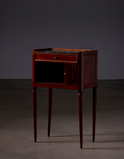 19th Century Wood with Marble Top French Side Table