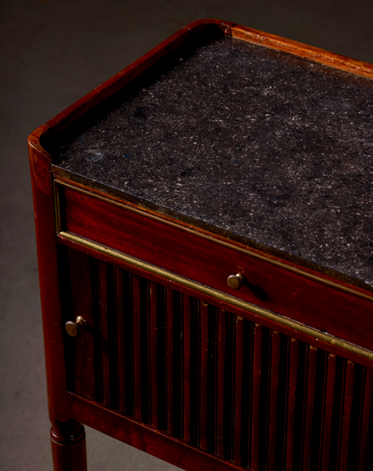 19th Century Wood with Marble Top French Side Table