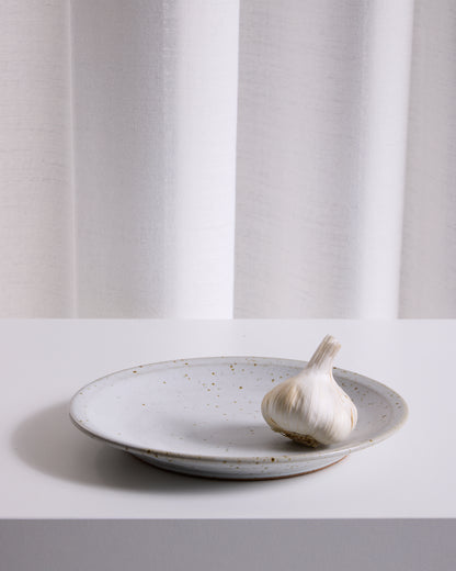 Stoneware White Glaze Salad Plate