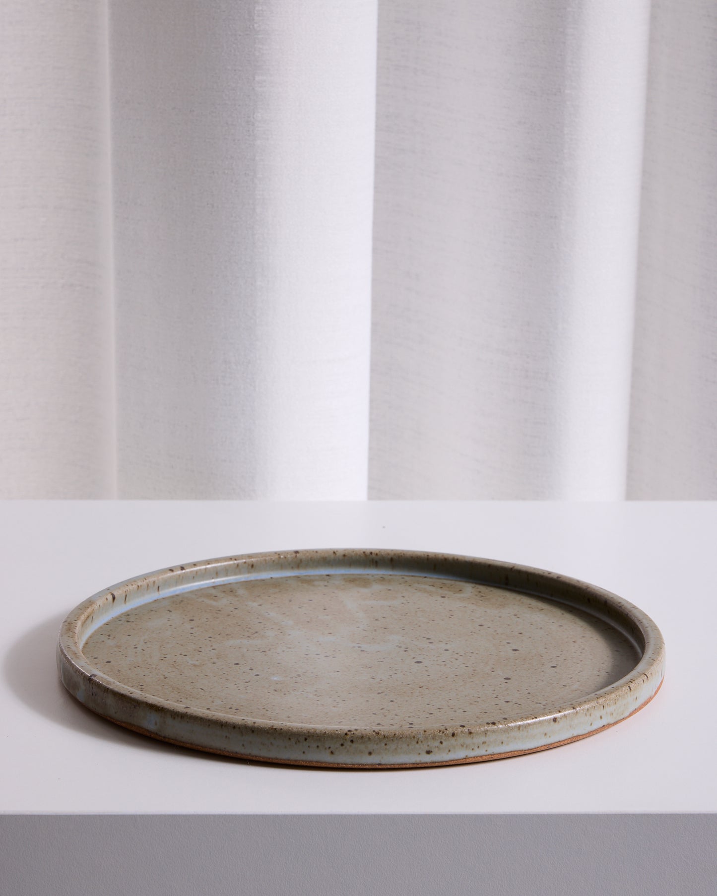 Stoneware Slate Glaze Dinner Plate Flat Rim