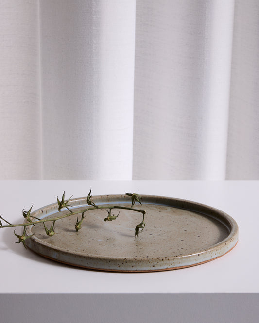 Stoneware Slate Glaze Dinner Plate Flat Rim