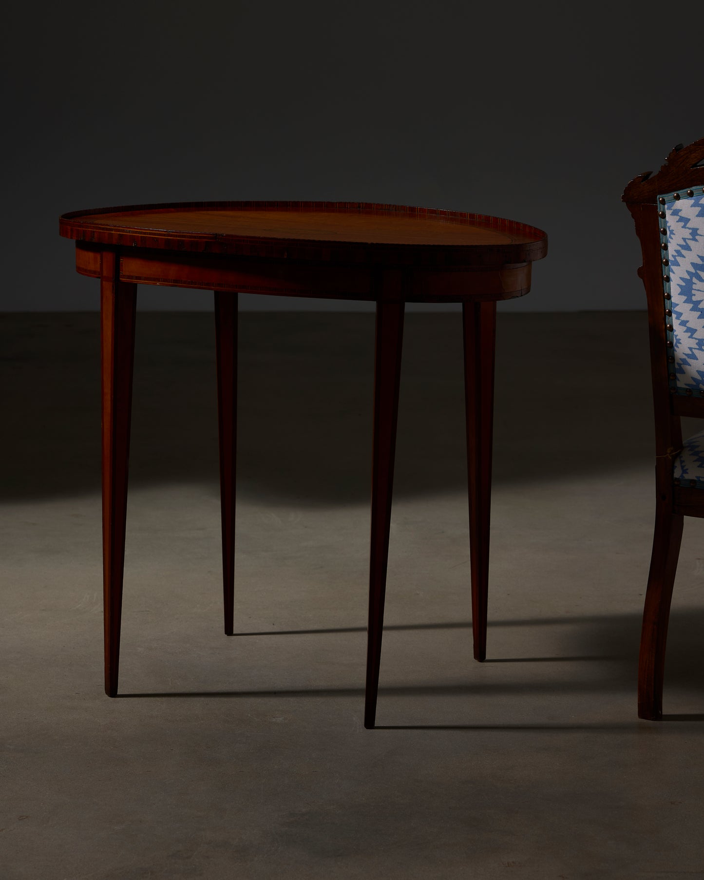 Oval Neoclassical Side Table