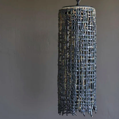 Tall Hanging Basketweave Pendant By Clate Grunden