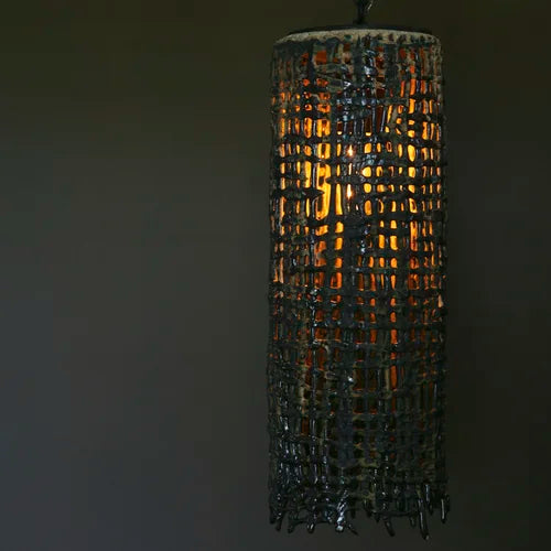 Tall Hanging Basketweave Pendant By Clate Grunden