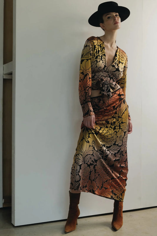SLIM MAXI SKIRT (Desert Sunset)