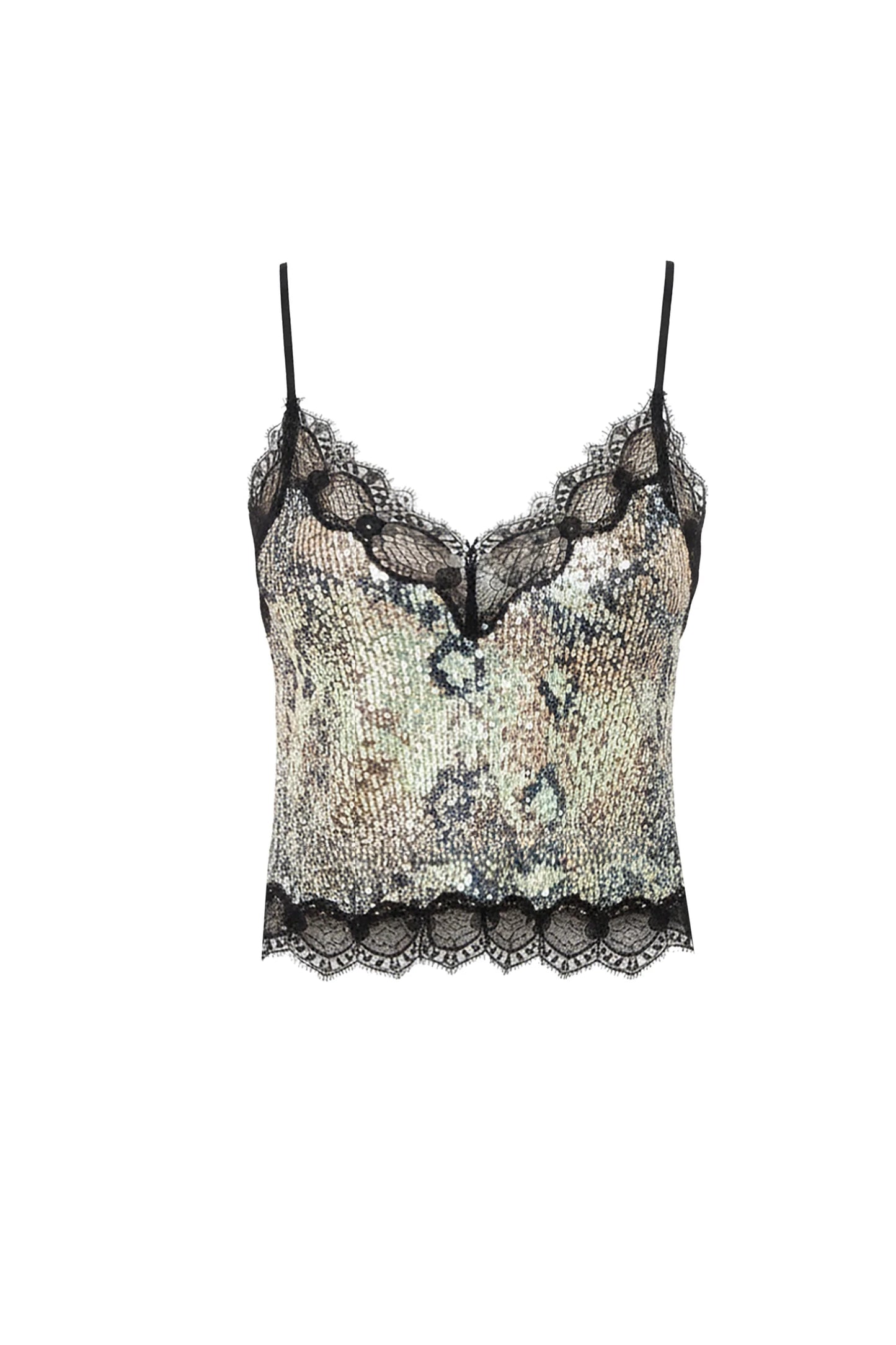 GLOSSY SNAKE LACE CAMI