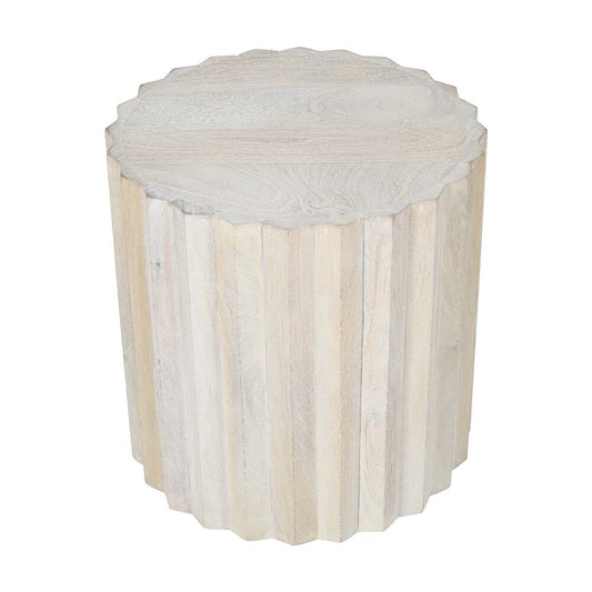 White Sand Mango Wood Side Table