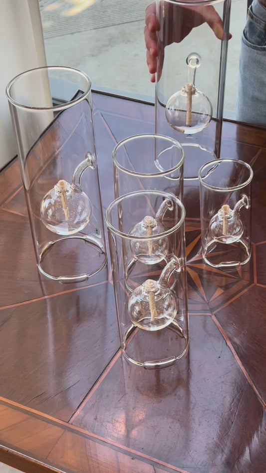 Classic Hand-Blown Glass Oil Lamp