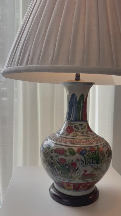 Chinese Vessels with Linen Shade