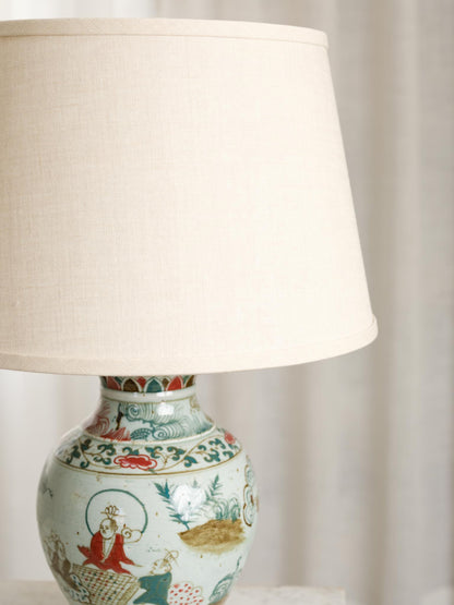 Chinese Wucai Porcelain Table Lamp