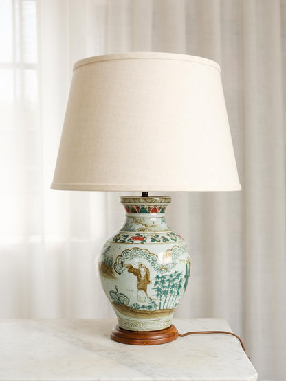 Chinese Wucai Porcelain Table Lamp