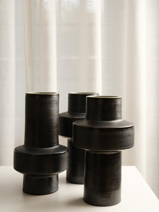 Black Piston Vase