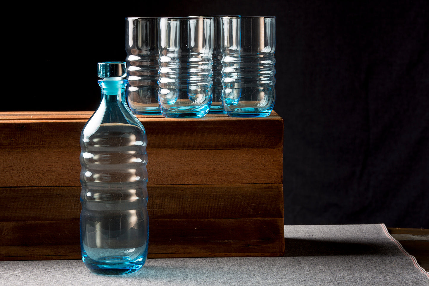 Spa Aqua Glass Water Bottle & Highball Glass Set