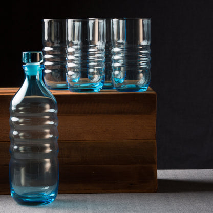 Spa Aqua Glass Water Bottle & Highball Glass Set