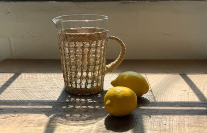 Seagrass Cage Highball Glass Set & Pitcher