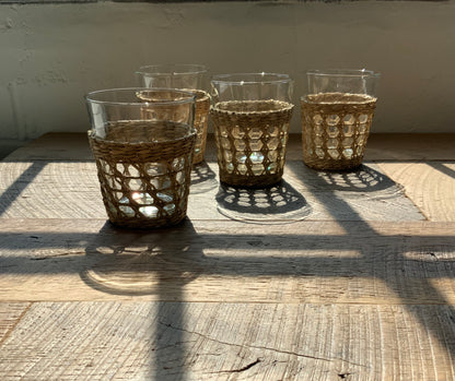 Seagrass Cage Wide Tumbler Set/4