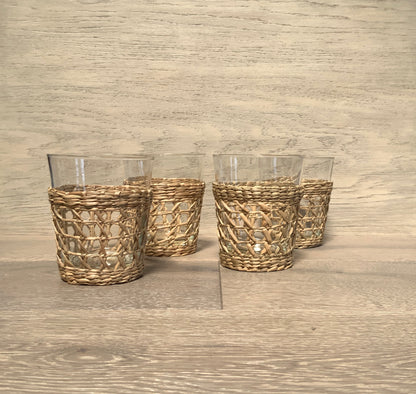 Seagrass Cage Wide Tumbler Set/4