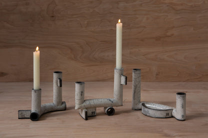 Glazed Stoneware Candlesticks