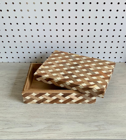 Mango & Sheesham Wood Woven Box