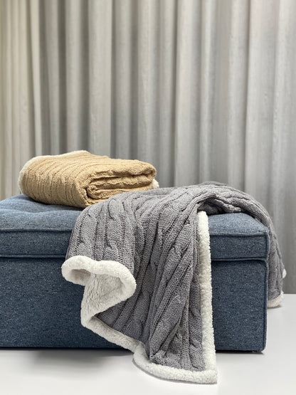 Cable Knit Chenille Throw