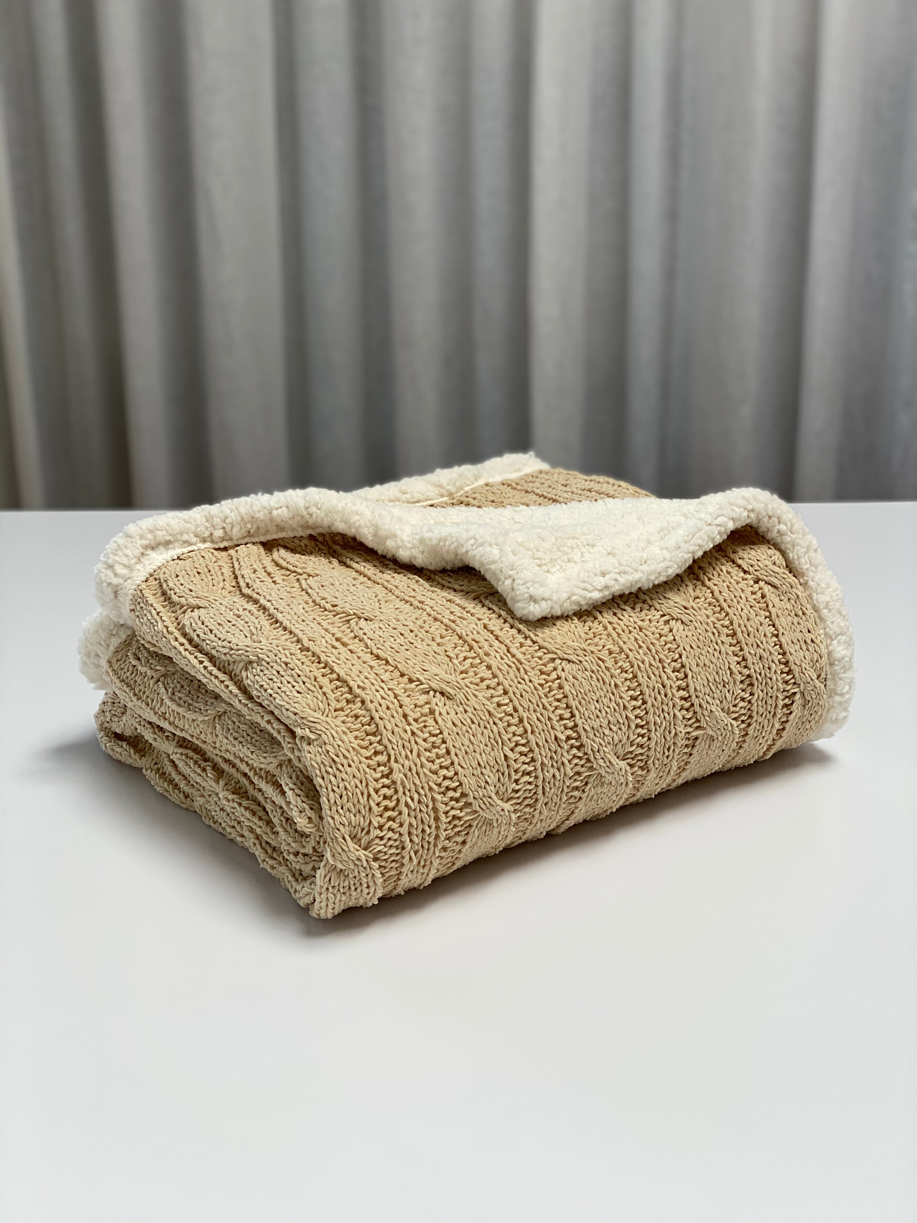 Cream chenille online throw