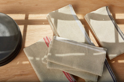 Natural Linen Selvedged Edge Napkins - Set of 4