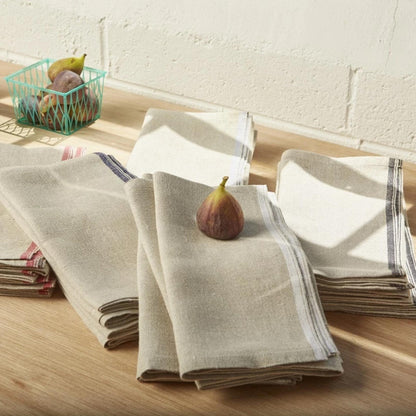 Natural Linen Selvedged Edge Napkins - Set of 4