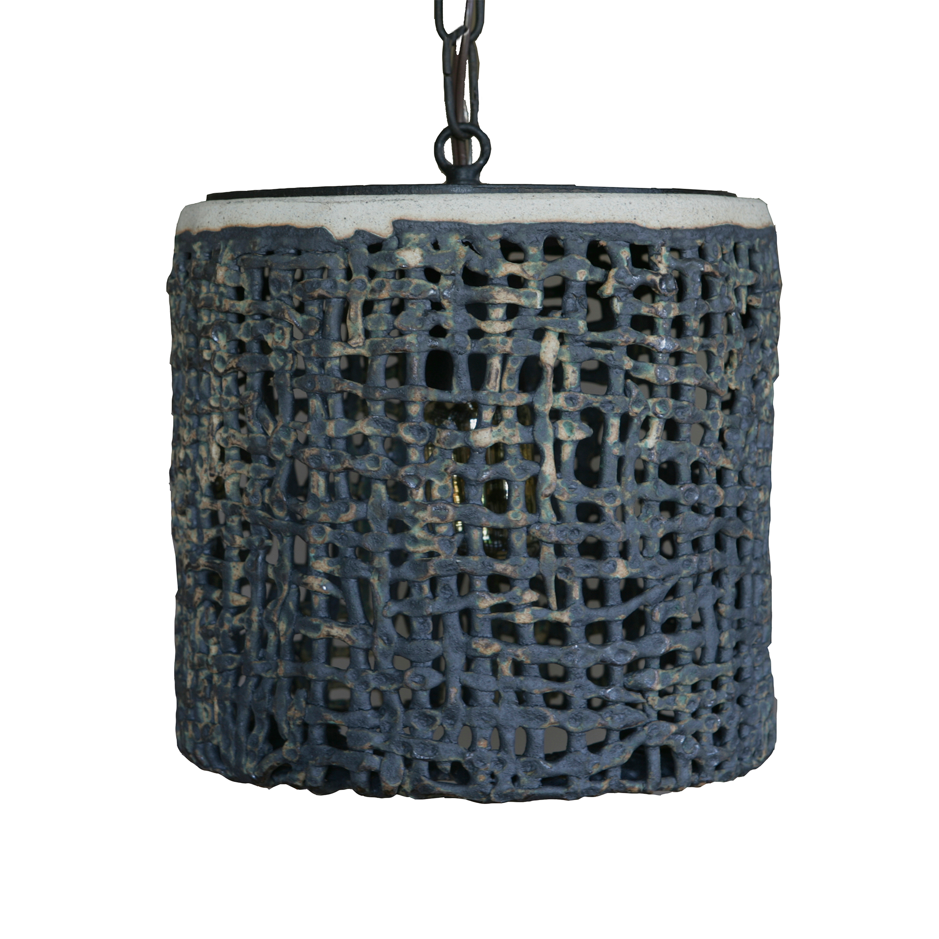 Wide Hanging Basketweave Pendant