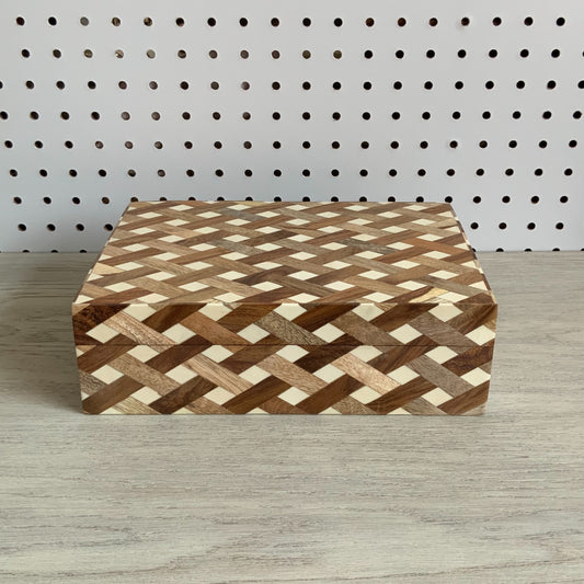 Mango & Sheesham Wood Woven Box